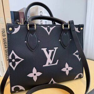 👜 Louis Vuitton OnTheGo Black & Blush Monogram Tote